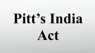 Pitt’s India Act [upl. by Beare]