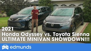 2021 Honda Odyssey vs Toyota Sienna — Minivan Comparison Who Has the Best Family Vehicle [upl. by Engracia210]