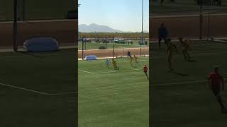 Great effort from Danis Paco to make the goal soccershorts goal usyouthsoccer actionthatmatters [upl. by Ahsoyem]