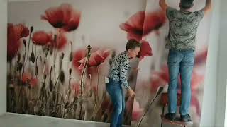 Fotobehang plakken  behangen klaprozen Paste  wallpaper photo wallpaper poppies [upl. by Alamaj]