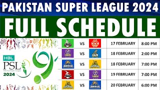 PSL 2024 Schedule announced PSL 9 Schedule Dates venues amp timings [upl. by Trimble]