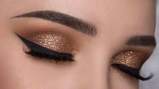 EASY Copper Glitter Smokey Eye Makeup Tutorial [upl. by Ehr]