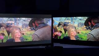 Samsung G70A 4K Vs Lg Oled 27GR95QE Oled 1440p Red Dead Redemption [upl. by Ronoc]