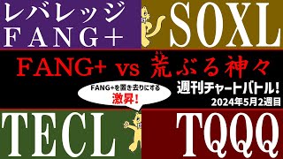 【激昇の神々】FANG vs レバレッジFANG vs SOXL vs TECL vs TQQQ！授かるのは恵みか神罰か！？【2024年5月2週目】 [upl. by Buonomo]