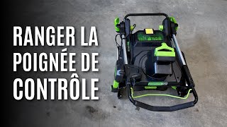 Comment ranger la poignée de contrôle sur une souffleuse à neige Greenworks [upl. by Moclam]