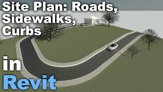 Site Plan in Revit  Roads Sidewalks Curbs  Tutorial [upl. by Rastus]