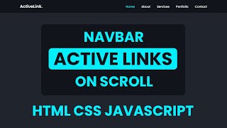 How to Create an Active Nav Link on Scroll using HTML CSS and Javascript  Active Menu Class [upl. by Nednal]