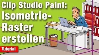 Isometrieraster in Clip Studio Paint selbst erstellen mit dem Perspektivlineal  Isometrie [upl. by Benedix]