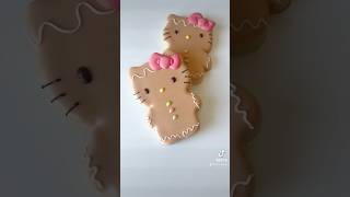 hello kitty gingerbread sugar cookies🎅🏼✨🎄 sugarglasscookie christmascookies smallbusiness [upl. by Kleeman]