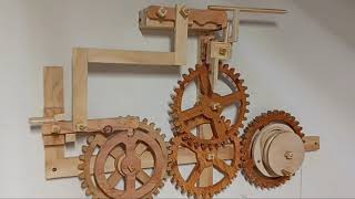 Wooden Clockwork Mechanism Experiment [upl. by Zeb256]