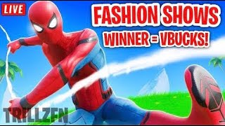 REAL FORTNITE FASHION SHOW amp HIDE amp SEEK LIVE 1 WIN  2500 VBUCKS CUSTOM MATCHMAKING fashionshow [upl. by Novyert226]