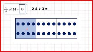 Find a unit fraction of a number  Fractions  Year 3 [upl. by Ivan]