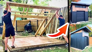 Complete DIY Shed Build in under 5 Minutes  FREE PLANS [upl. by Wilburt968]