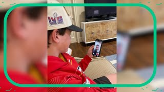 Jason Kelce video chats with teen who owns viral Chiefs luchador mask [upl. by Vowel]