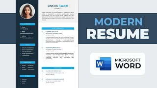 How to Create Resume in MS Word  Modern Resume Template  How to Make CV [upl. by Annavas]