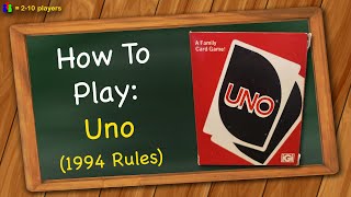 How to play Uno 1994 Rules [upl. by Ylla]