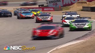 IMSA EXTENDED HIGHLIGHTS Lamborghini Super Trofeo at Laguna Seca  51423  Motorsports on NBC [upl. by Eednas]