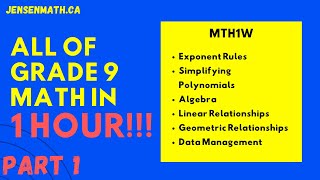 ALL OF GRADE 9 MATH IN 60 MINUTES exam review part 1 [upl. by Suiratnauq]