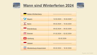 Wann sind Winterferien 2024 [upl. by Nebur]