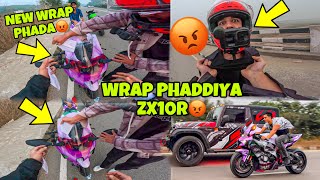 New Wrap Phaddiya😭 Zx10r Wrap Phad diya SUPERBIKE Preparation for Ladakh [upl. by Nnaeirb]