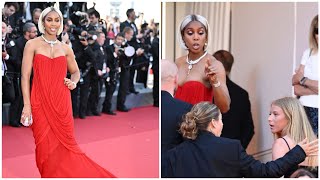 Kelly Rowland at Cannes Film Festival appears to scold security guard [upl. by Ayhdiv]