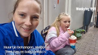 Muurtje behangen shoppen met Bay en baby gekkos Weekvlog 49 [upl. by Eekram865]