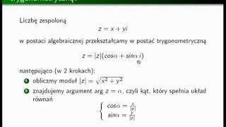 Postać TRYGONOMETRYCZNA liczby zespolonej SCHEMAT3 PRZYKŁADY [upl. by Iila434]