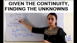 GIVEN CONTINUITY FINDING THE VARIABLES CONTINUITY amp DIFFERENTIABILITYPART 3 CBSE CLASS XII 12 [upl. by Agostino]