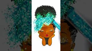 DIY Peekaboo Girl glitter afro hair creative ideas for kids kids girl kidsart [upl. by Macintyre]