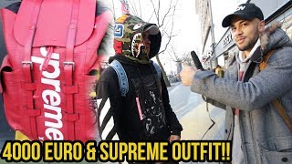 Wie viel ist dein Outfit wert Hypebeast mit 4000 Euro Supreme Outfit [upl. by Ahseya]