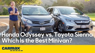 Honda Odyssey vs Toyota Sienna  Used Minivan Comparison  Price MPG Comfort amp More [upl. by Sacttler]