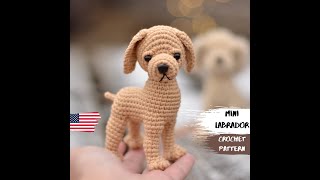 REVIEW Mini Labrador Retriever CROCHET PATTERN crochet dog pattern golden retriever Blythe pet [upl. by Yelreveb]