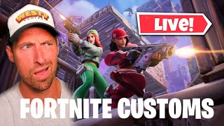 FORTNITE CUSTOMS Live Showdown Westy Gaming vs The World [upl. by Rawdin]