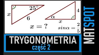 Trygonometria kąta ostrego  część 2 [upl. by Adnalohs950]