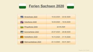 Ferien Sachsen 2020 [upl. by Anivlek728]