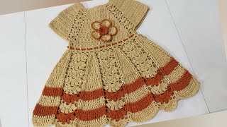 crochet beautiful frock for girl  03 months to 8 years [upl. by Thun]