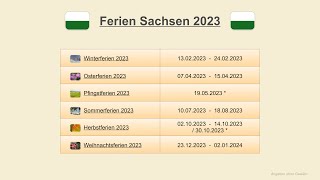 Ferien Sachsen 2023 [upl. by Norri]