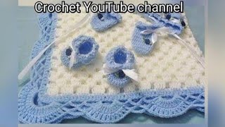 بطانية بيبي كروشيه EASY Crochet Baby Blanket For Absolute Beginners  قناة كروشيهيوتيوب 1million [upl. by Arihsaj]