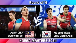 Aaron CHIA SOH Wooi Yik vs KO Sung Hyun SHIN Baek Cheol  Korea Masters 2024 Badminton [upl. by Sethrida]