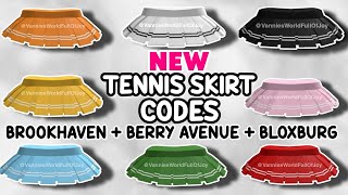 NEW TENNIS SKIRT CODES FOR BROOKHAVEN 🏡RP BERRY AVENUE amp BLOXBURG 🎾😍 [upl. by Odille]