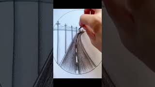 Road Drawing With Bridge  Pencil Drawing  Shorts drawingvideo drawing trendingshorts [upl. by Catherin]