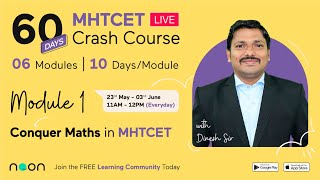 100 Free MHTCET LIVE Crash Course for Maths  MCQ amp PYQs  Dinesh Sir  Noon India [upl. by Eulau]